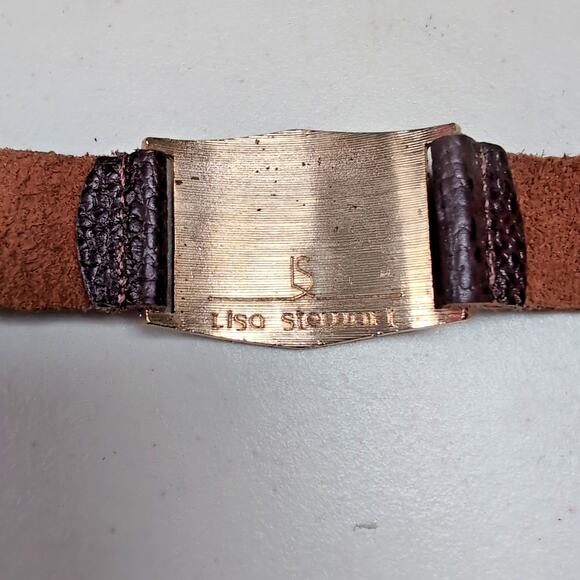 LISA STEWART Lot 2 Initial E Silver Tone Black Gold Tone Brown Leather Bracelets - Picture 10 of 15